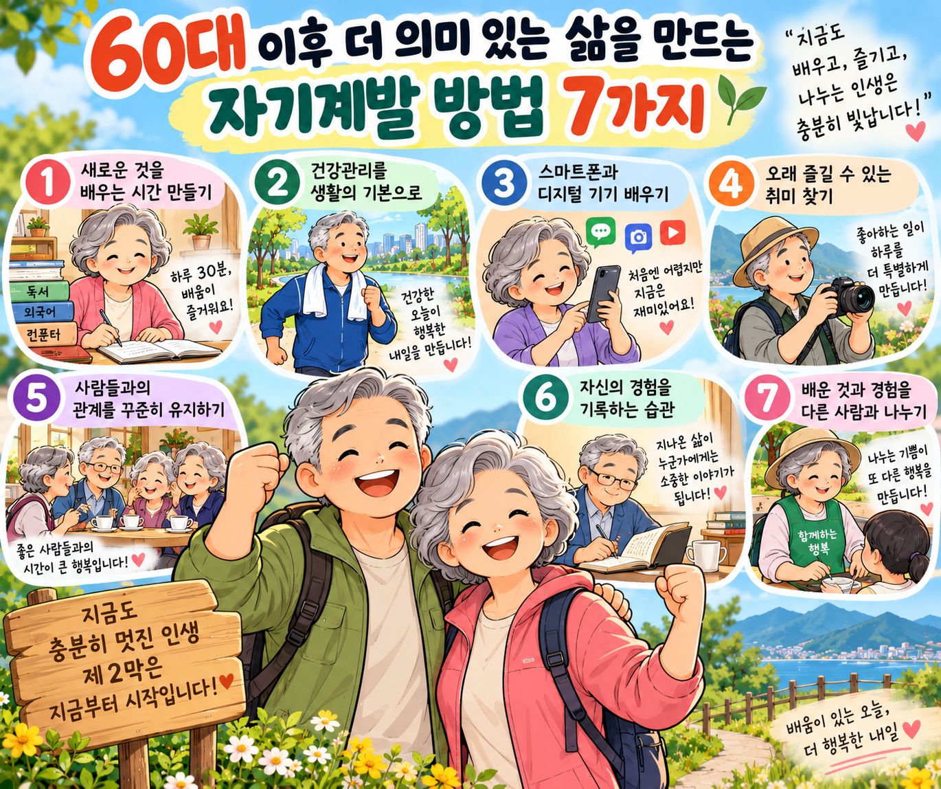 60대 이후 행복한 자기계발 7가지