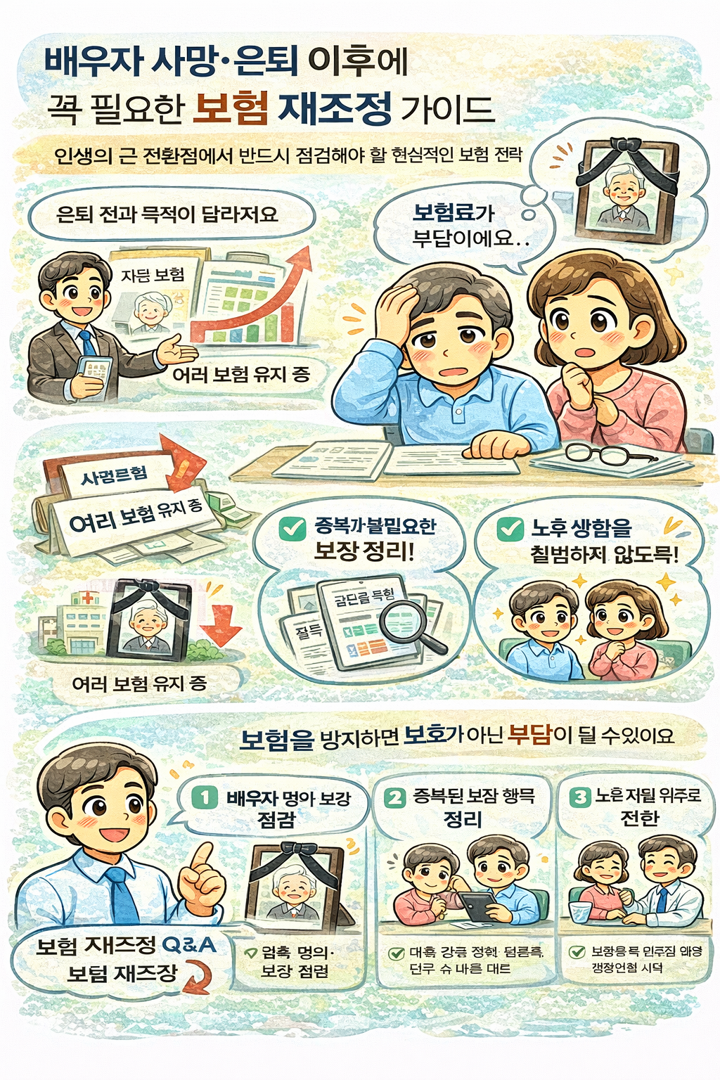 배우자 사망·은퇴 이후에 꼭 필요한 보험 재조정 가이드