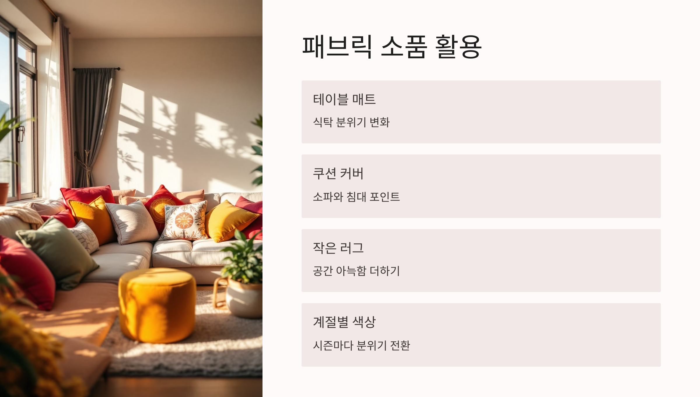 패브릭 소품 활용