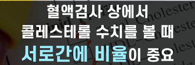 콜레스테롤 비율이 중요 <닥터조의 건강이야기 중에서>