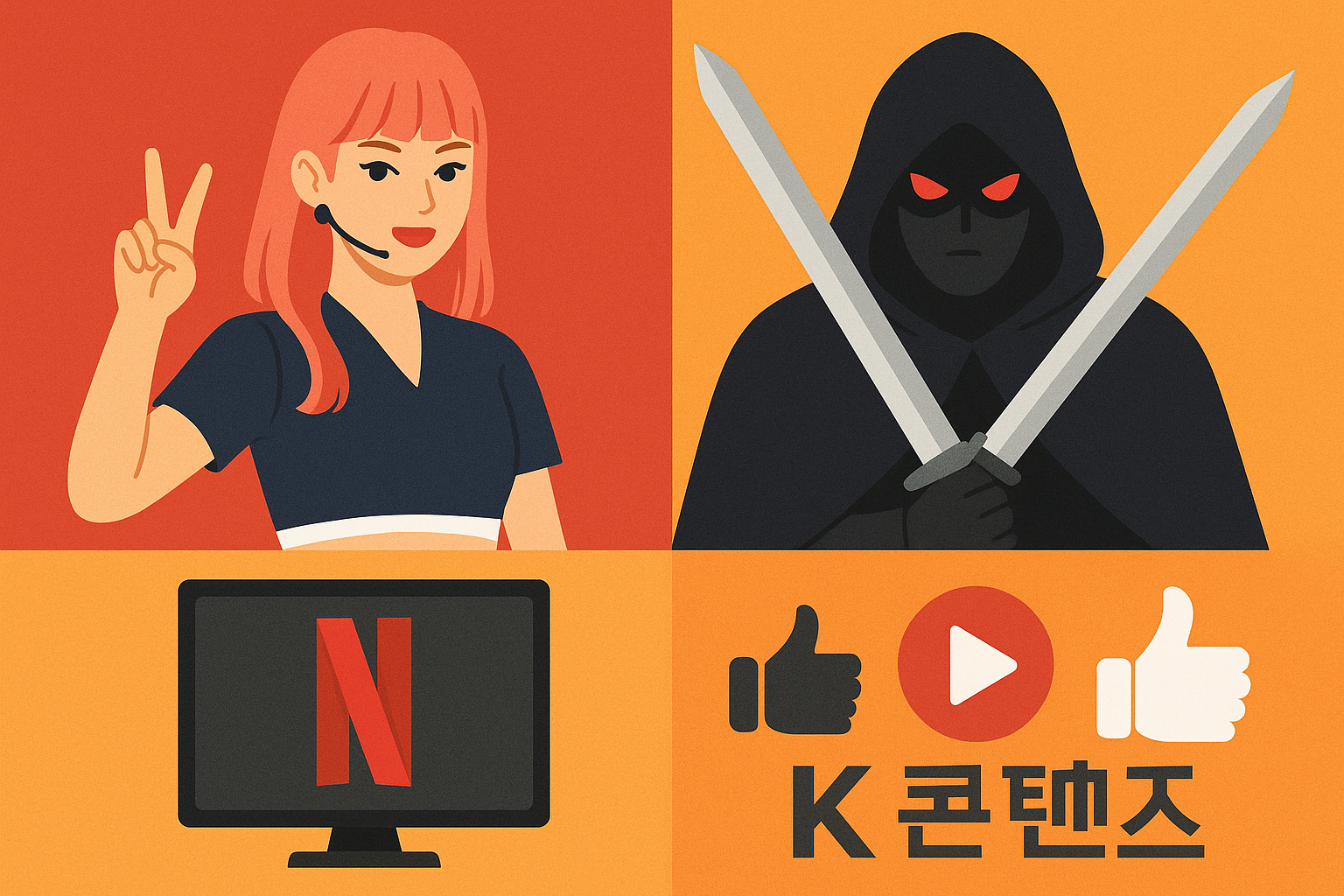 케이팝 데몬 헌터스 인기 (넷플릭스, 반응, K컨텐츠) 관련 그림