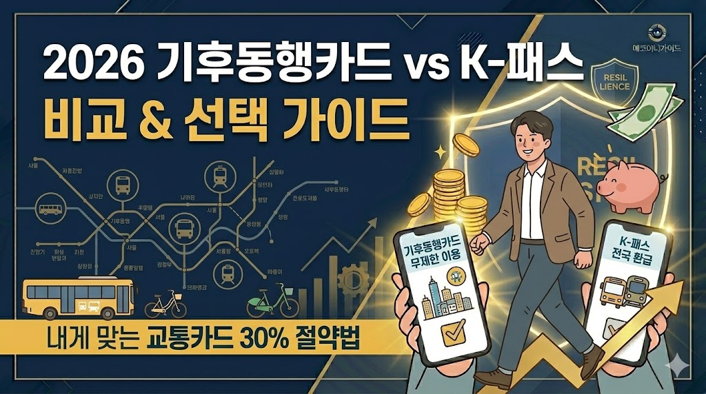 2026년 기후동행카드 vs K-패스 완벽 비교 및 나에게 맞는 교통카드 선택 가이드, 서울 대중교통 무제한 이용 및 전국 환급 혜택 총정리 오타 완벽 삭제 최종 가이드 - 에코머니가이드