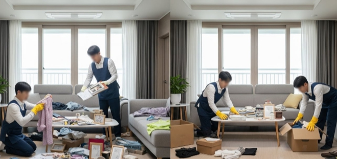 고성 고독사 청소 모습