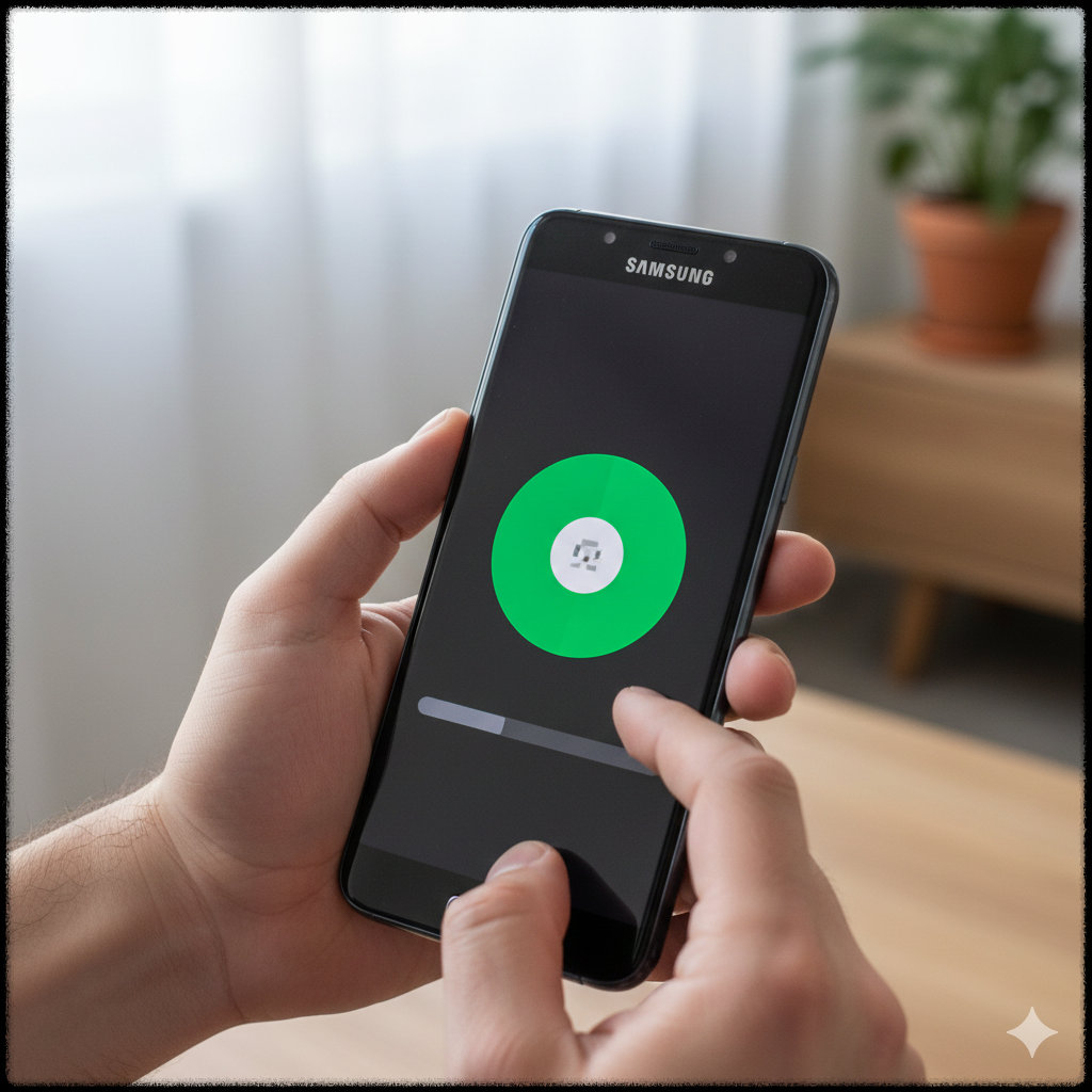 Google Play 스토어에서 앱 설치가 실패한 스마트폰 화면