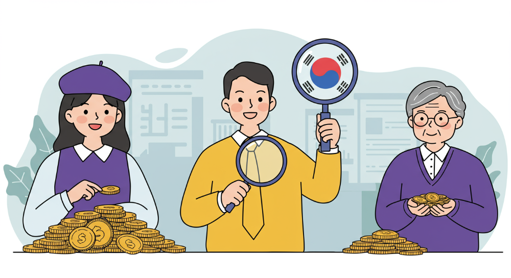 다양한 유형의 사람들이 건강보험료 환급금을 찾아 기뻐하는 모습