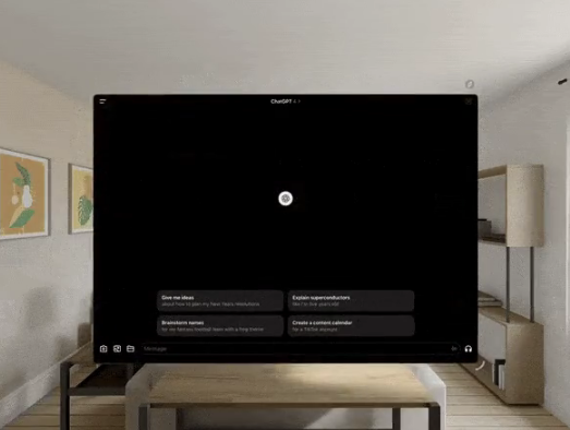 OpenAI가 Apple Vision Pro를 위해 출시한 ChatGPT 앱(출처- ChatGPT)
