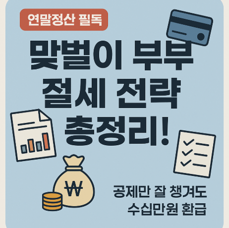맞벌이 부부 절세 전략 총정리!