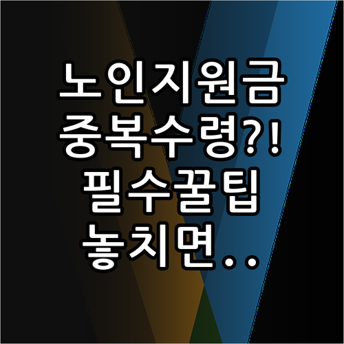 노인 지원금 중복 신청 가능한 경우..