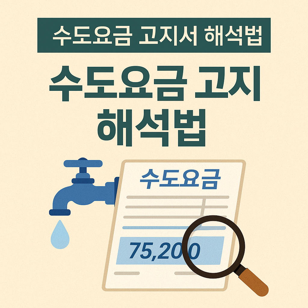 수도요금 고지서 해석법