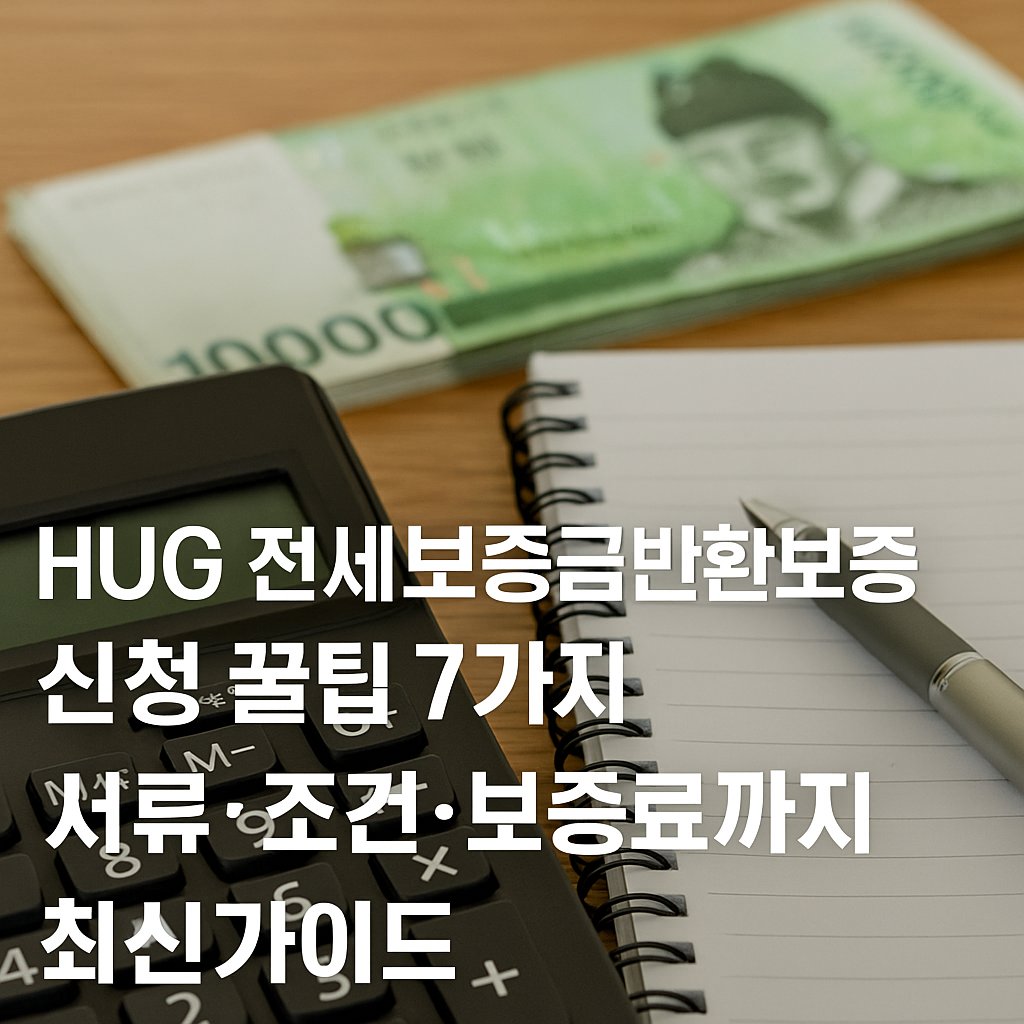 HUG 전세보증금반환보증 신청 꿀팁 7가지|서류·조건·보증료까지 최신가이드