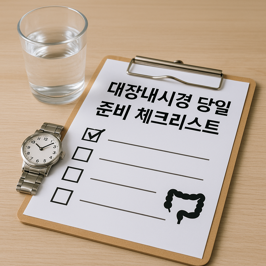 대장내시경 당일 준비 체크리스트, 실사형 이미지
