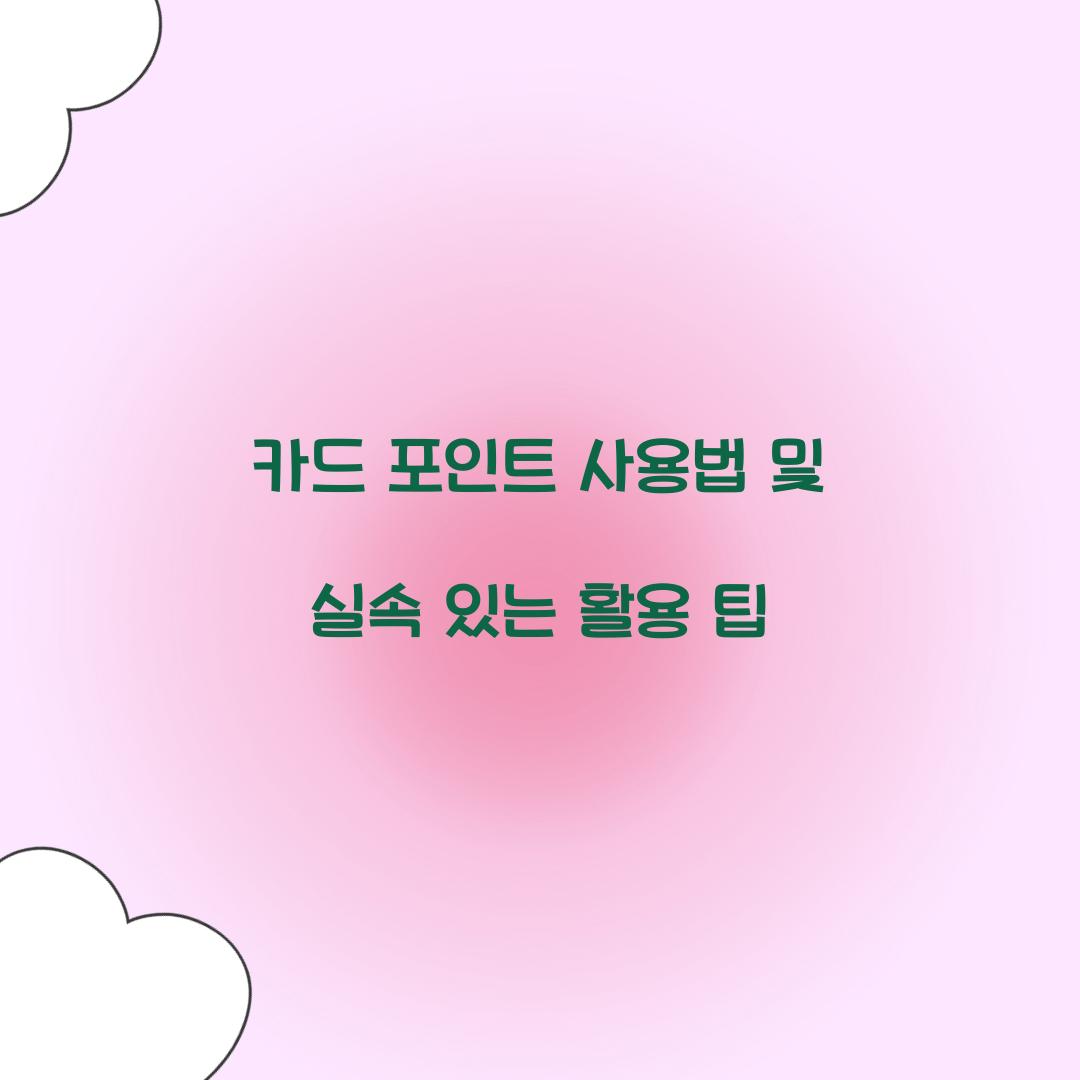 카드 포인트 사용