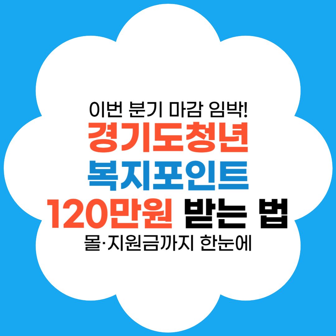 경기도 청년복지포인트 120만원 받는 법-썸네일