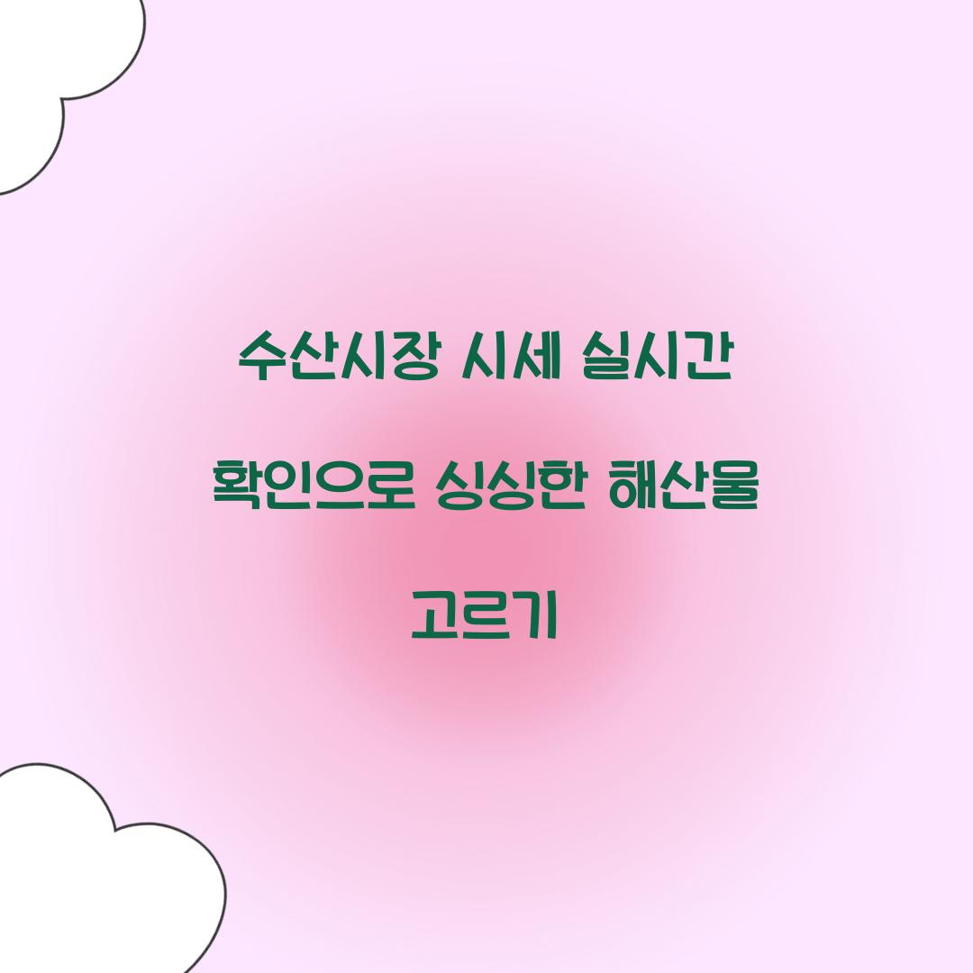 수산시장 시세 실시간 확인