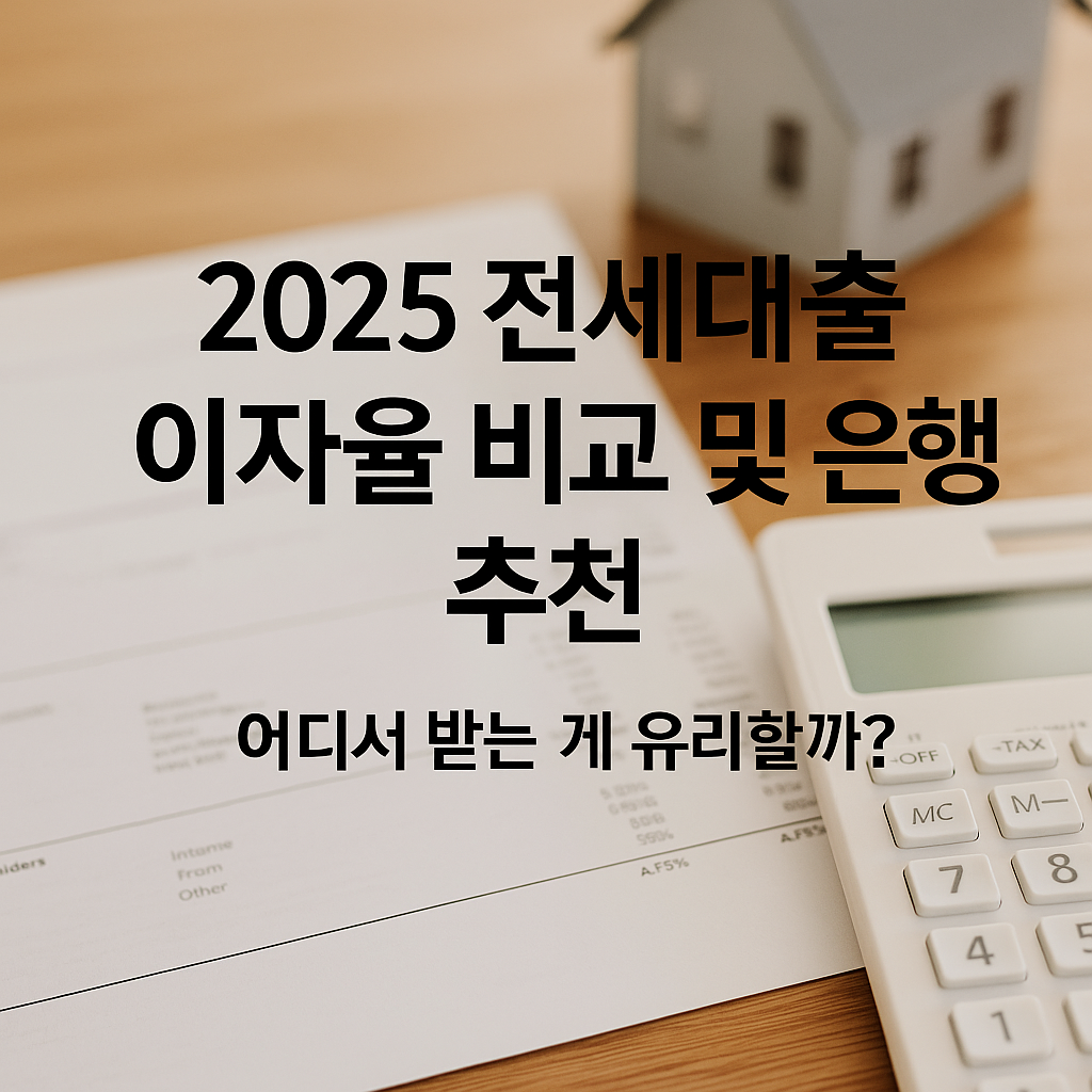 2025 전세대출 이자율 비교 및 은행 추천