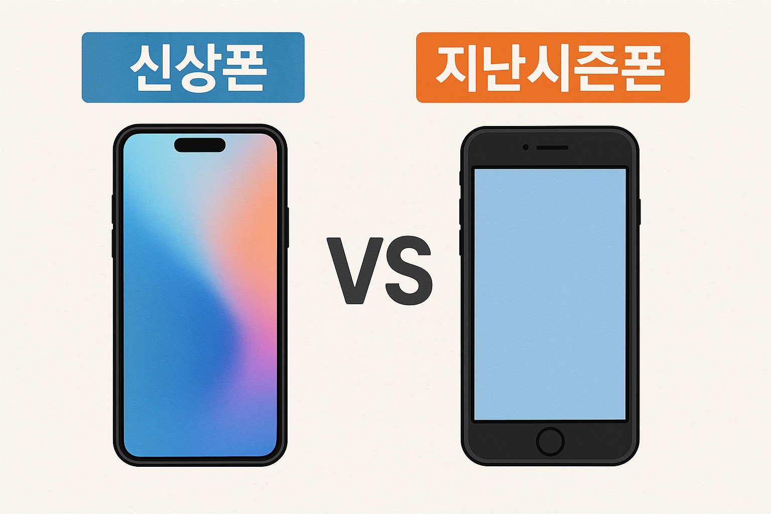 신상폰과 지난 시즌폰 비교