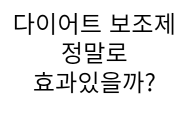 다이어트 보조제 효과