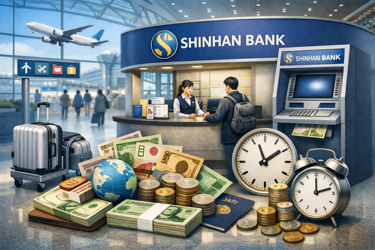 인천공항 신한은행 환전 위치 총정리|운영시간·ATM 수수료까지 한눈에 관련 사진