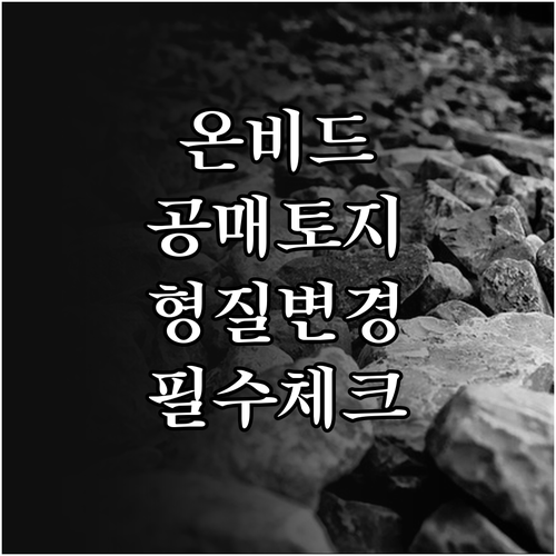 온비드 공매 토지 형질변경 공사 단계..