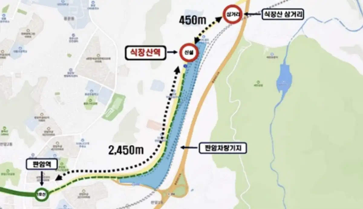 대전도시철도-1호선-식장산역-신설위치-지도