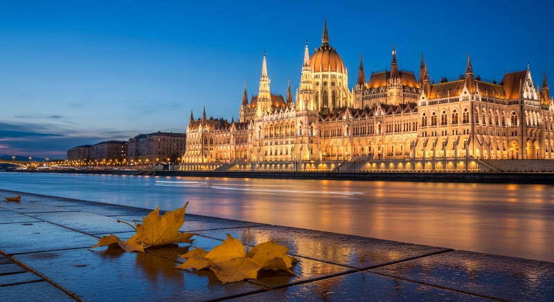 쌀쌀하지만 낭만적인 11월 동유럽 부다페스트의 야경과 가을 낙엽