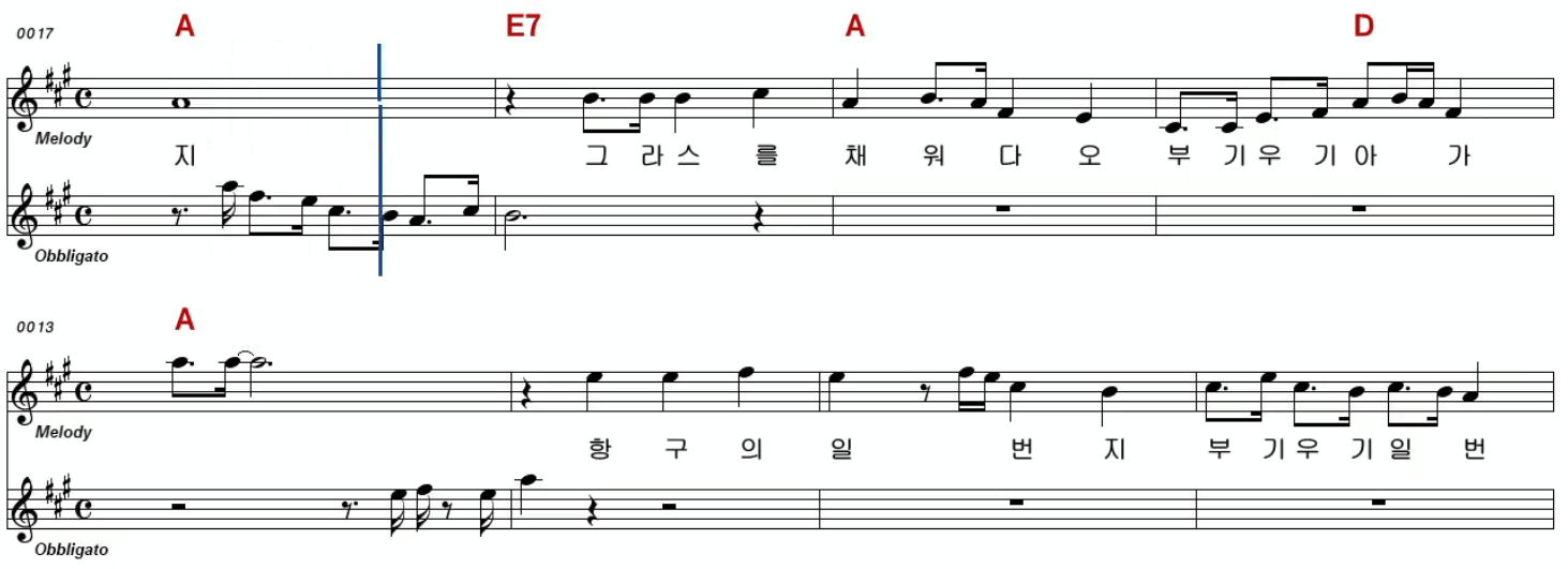 금잔디(백야성) 마도로스 부기 악보