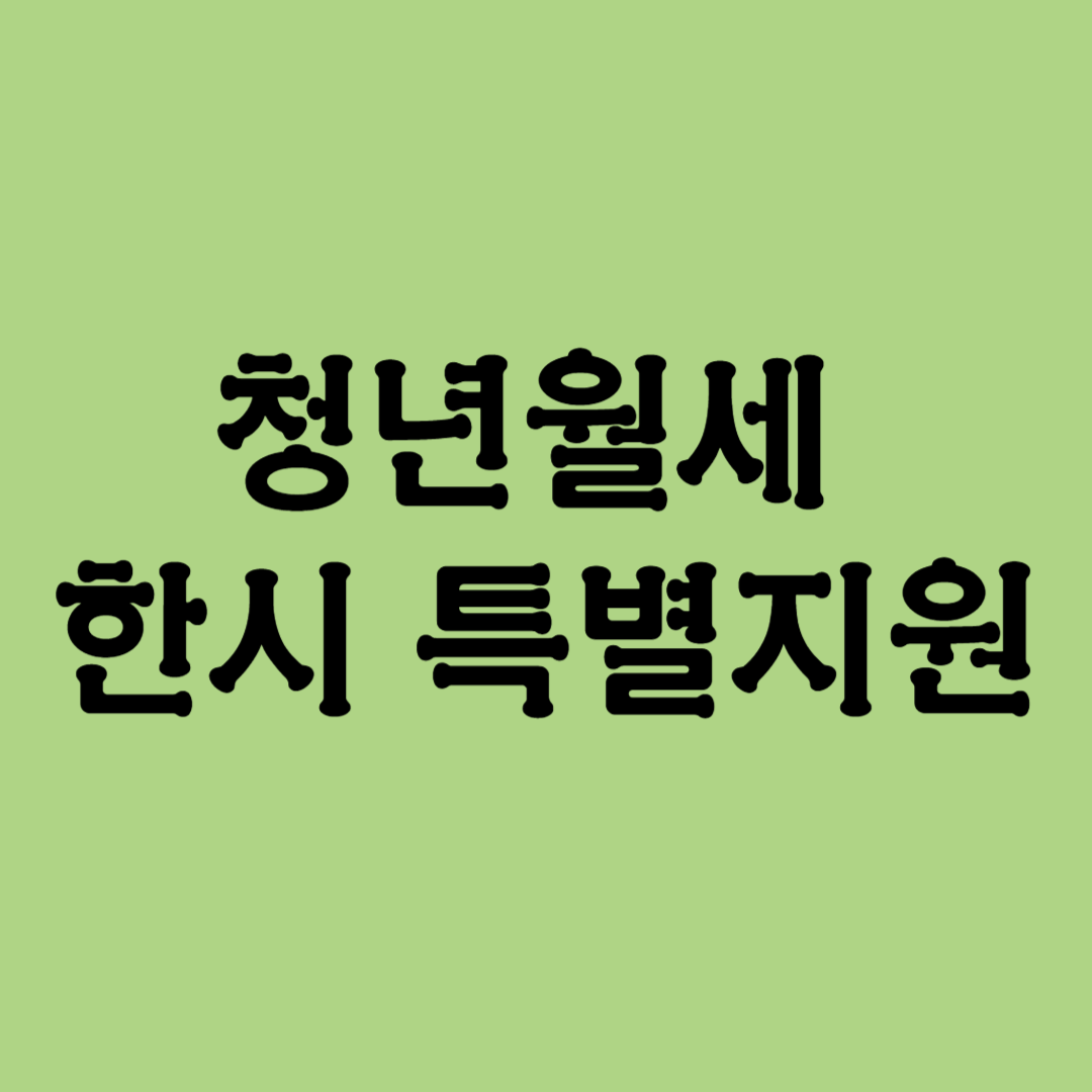 청년월세 한시 특별지원