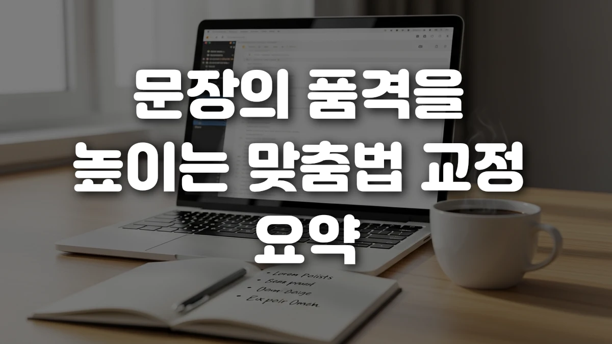 문장의 품격을 높이는 맞춤법 교정 요약