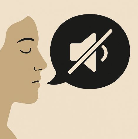 침묵을 의미하는 일러스트 이미지