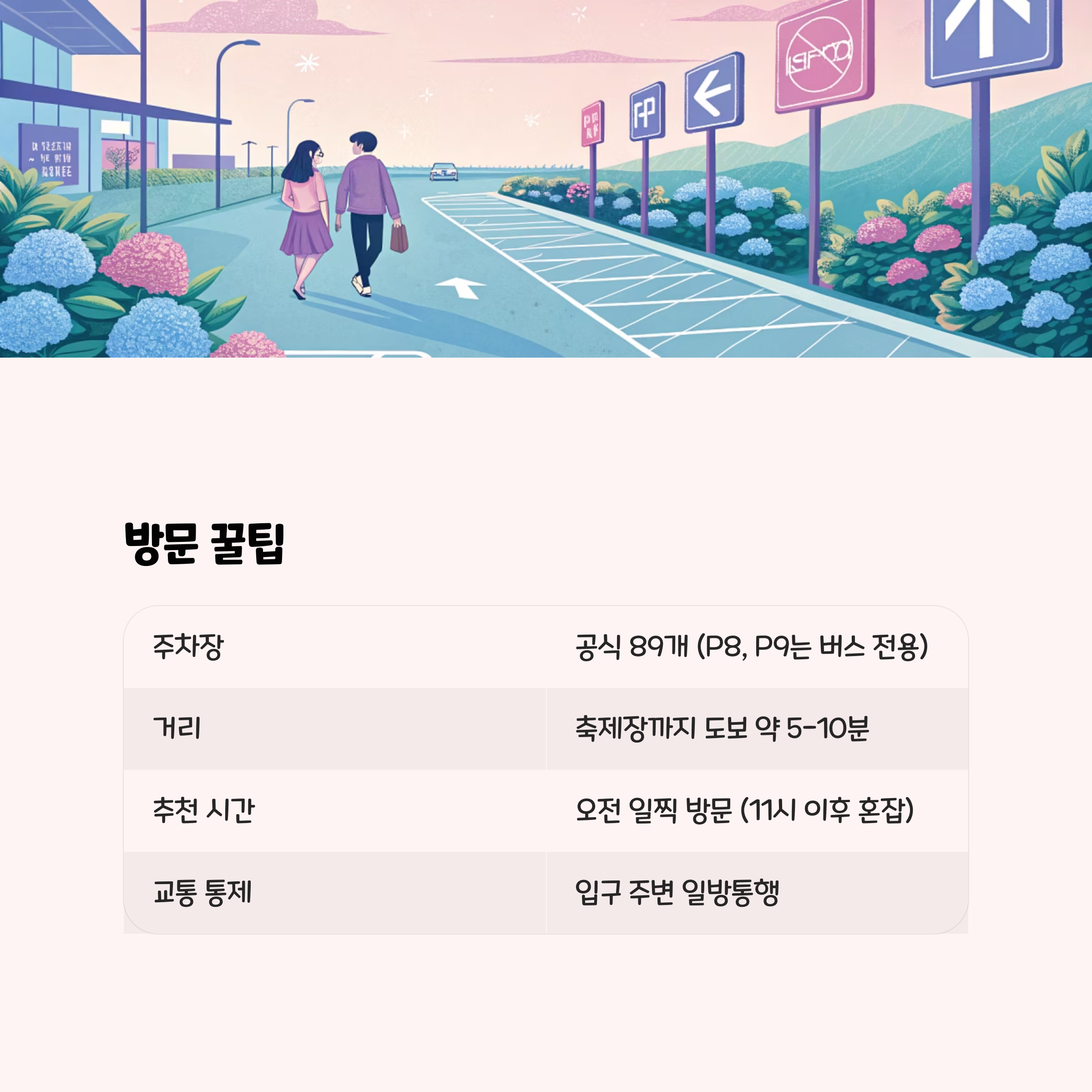 교통&middot;주차 정보 및 방문 팁