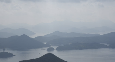 미륵산 케이블카에서 본 한려수도의 다도해 경관