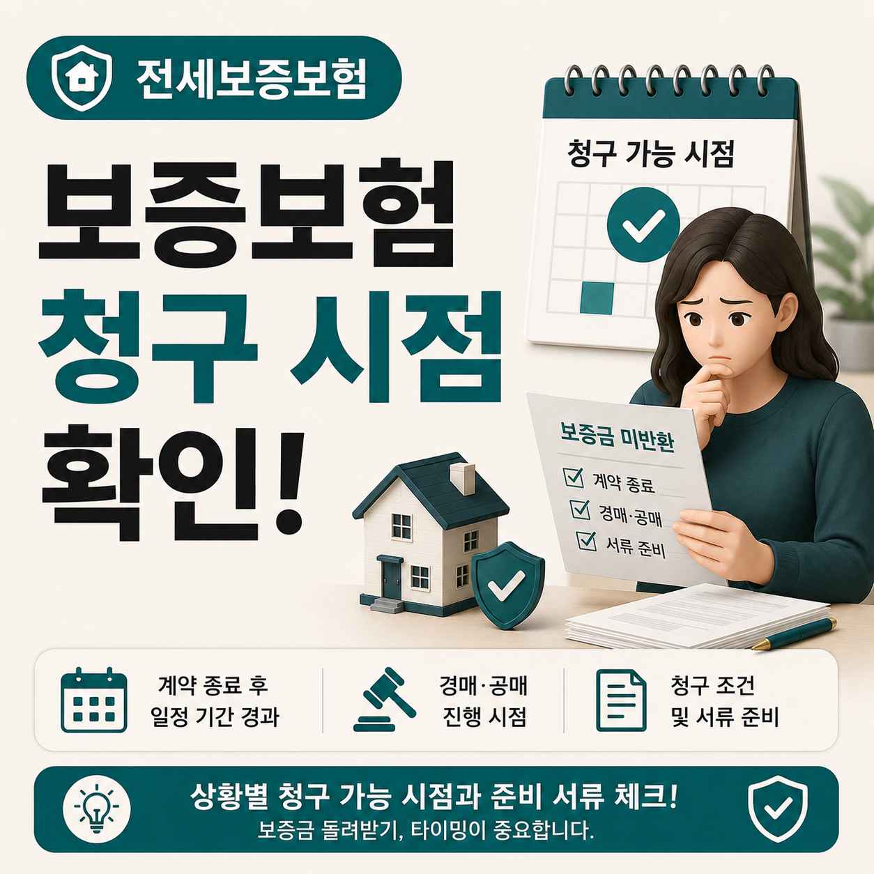 계약이 끝났는데 보증금을 못 받은 세입자가 서류를 확인하는 모습