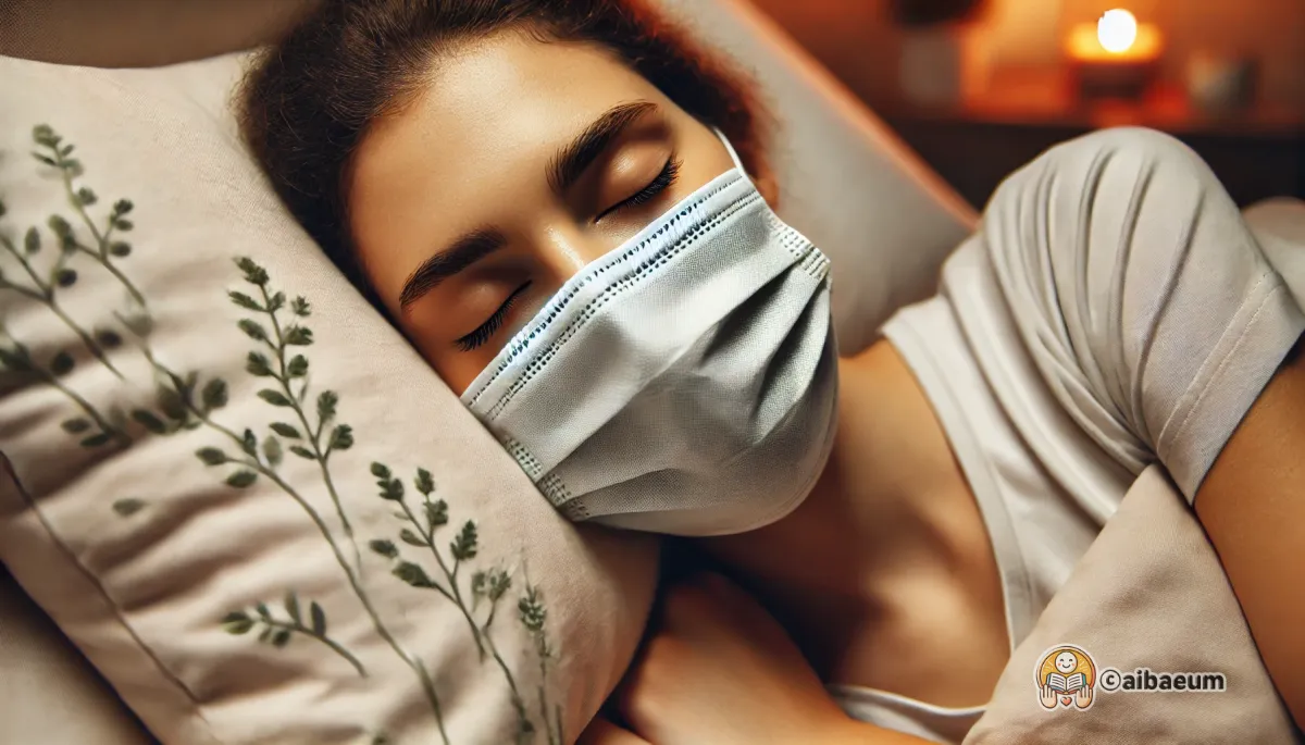 충분한-수면을-취하며-마스크를-쓰고-있는-여자모습
