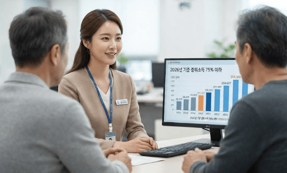소득 재산 중위소득 75%이하를 설명하는 그림