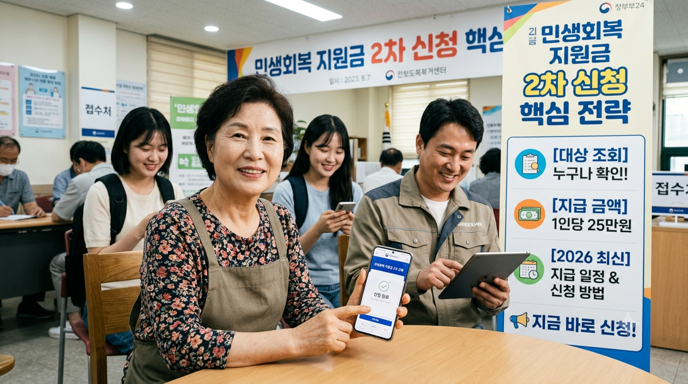 민생회복 지원금 2차 신청 핵심 전략, 대상 조회부터 지급 금액까지 한 번에 확인(2026 최신)