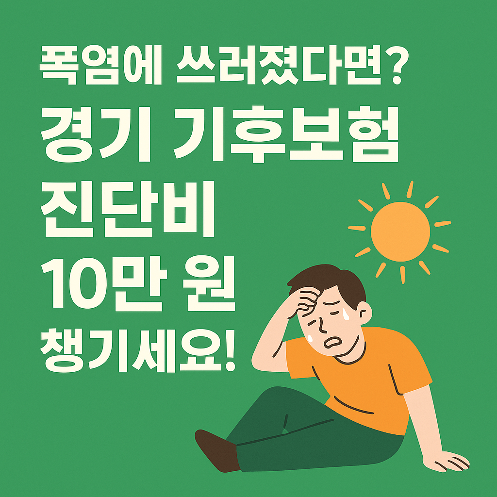 폭염에 쓰러졌다면! 경기 기후보험 진단비 10만원 챙기세요!