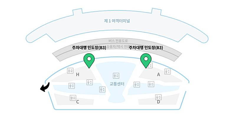 인천공항-제1여객터미널-주차대행-인도장-안내하는-그림