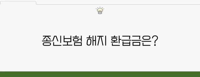 종신보험 해지 환급금 계산 및 보험료 비교 가이드