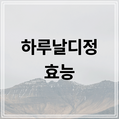 하루날디정 효능