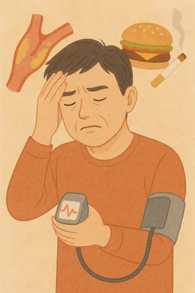 고혈압 원인 상징 그림