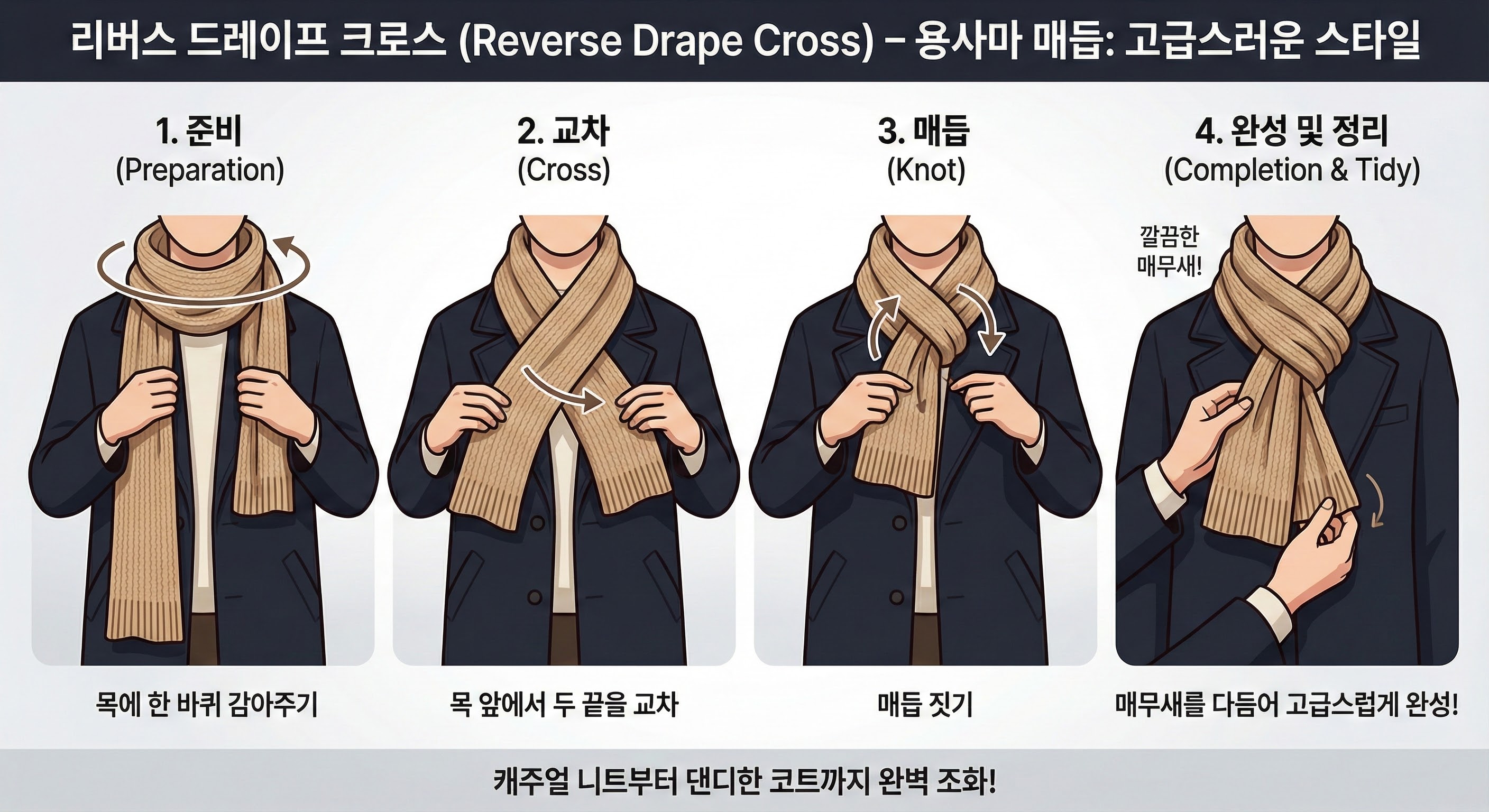 리버스 드레이프 크로스 (Reverse Drape Cross) – 용사마 매듭