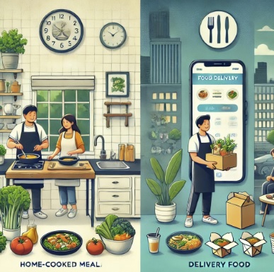 배달음식과 집밥 비교
