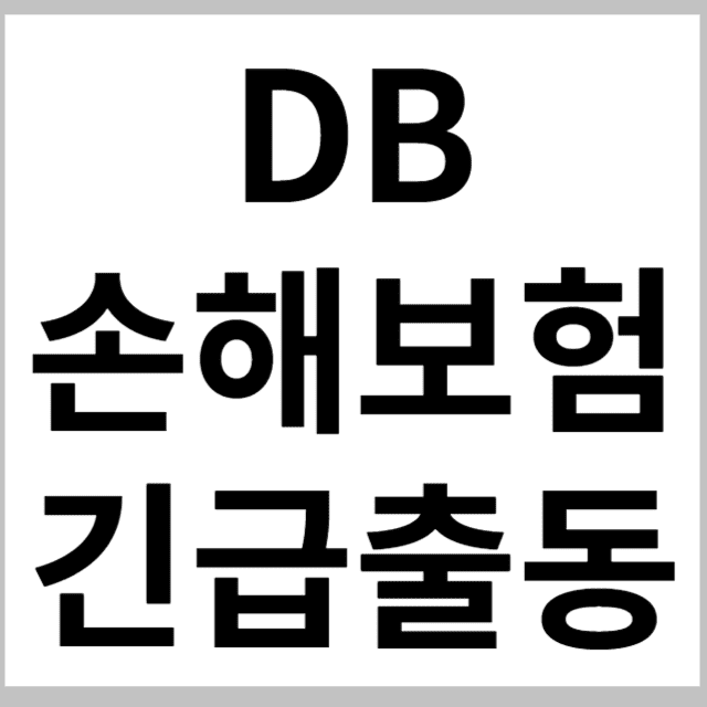 DB손해보험 긴급 출동 썸네일