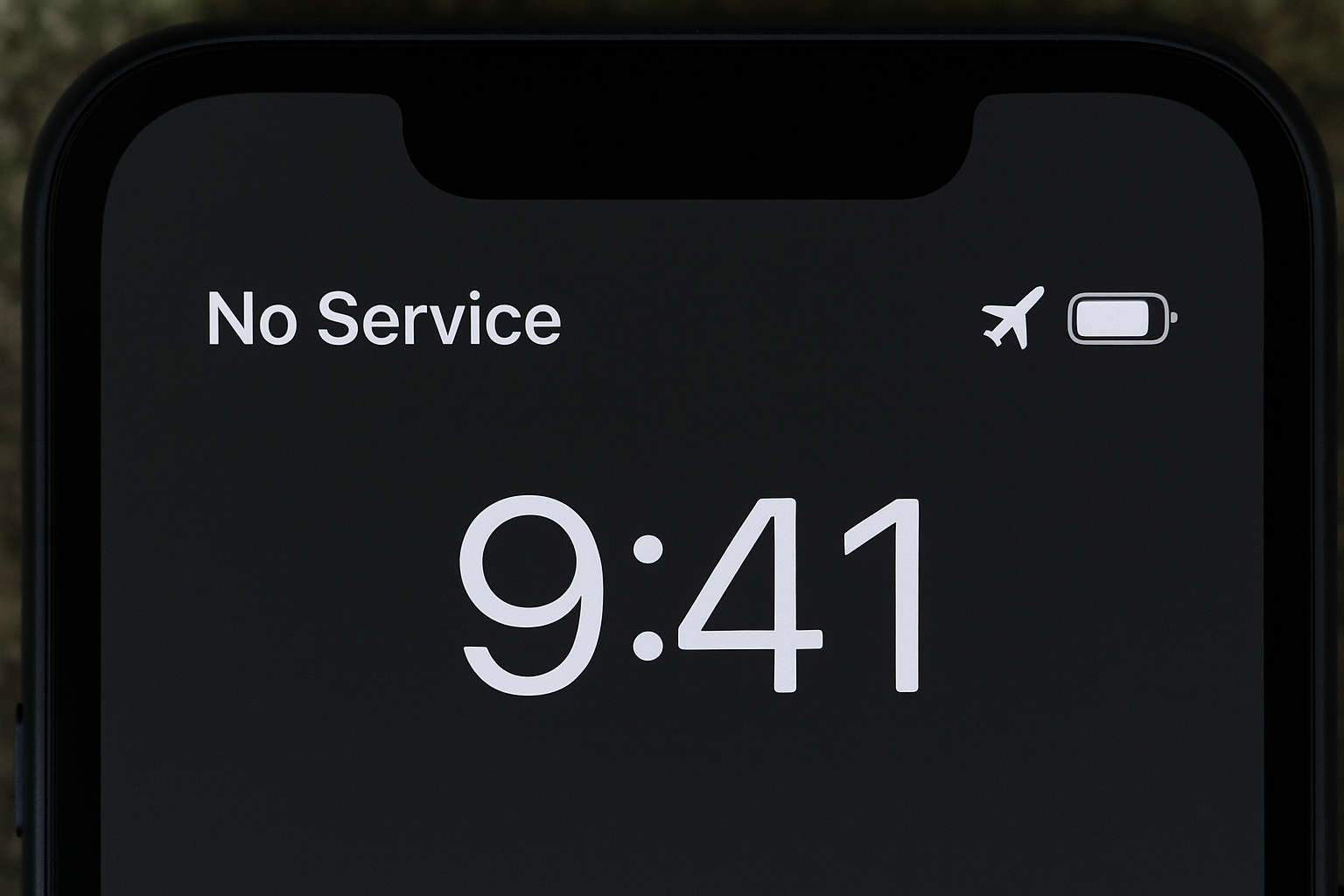 산속이나 지하 주차장에서 '서비스 없음'이 표시된 화면