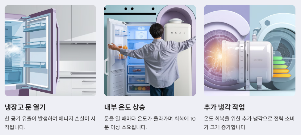 냉장고 문여는 횟수 줄이기