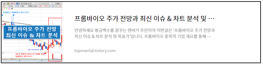 프롬바이오 주가 전망과 최신 이슈 & 차트 분석 및 목표가