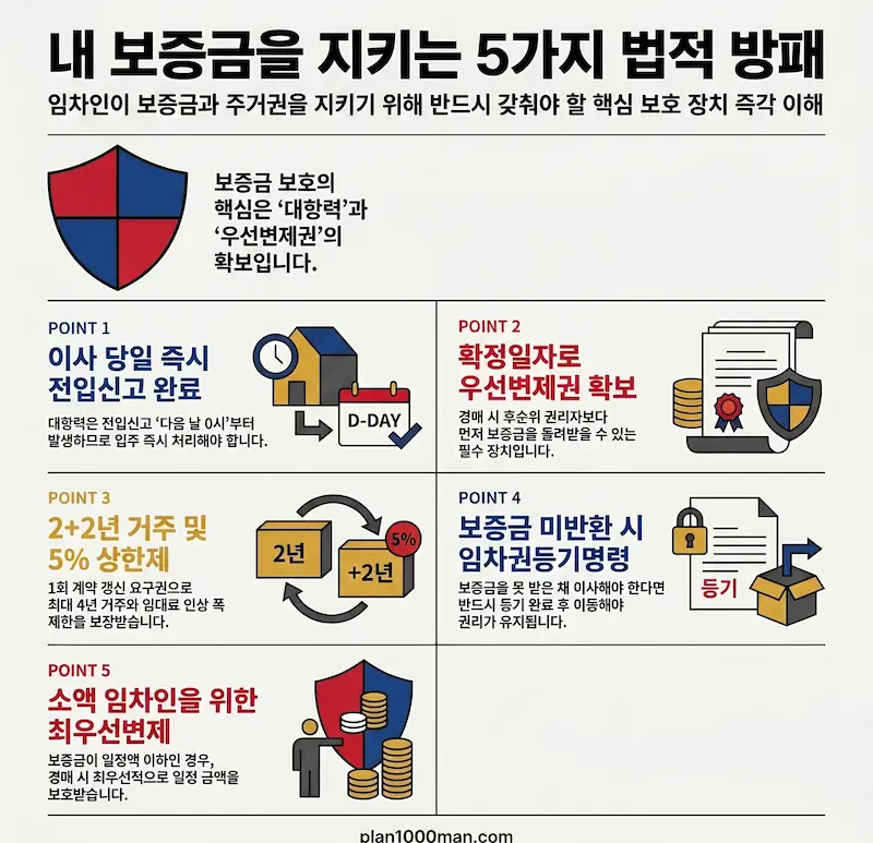 주택임대차보호법 보증금지키기 인포그래픽