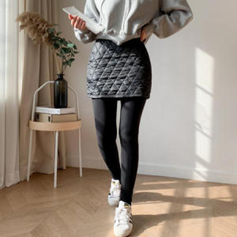 융패딩치마 레깅스 안감융기모면 패딩레깅스 융털