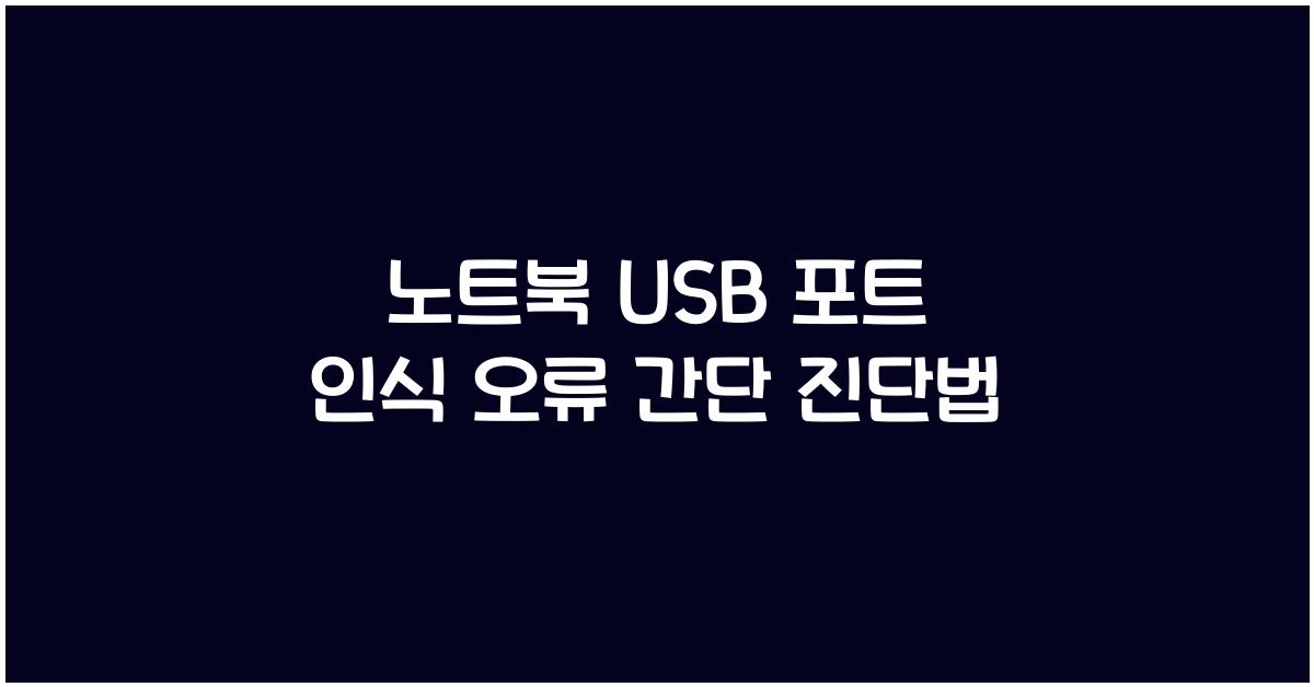 노트북 USB 포트 인식 오류