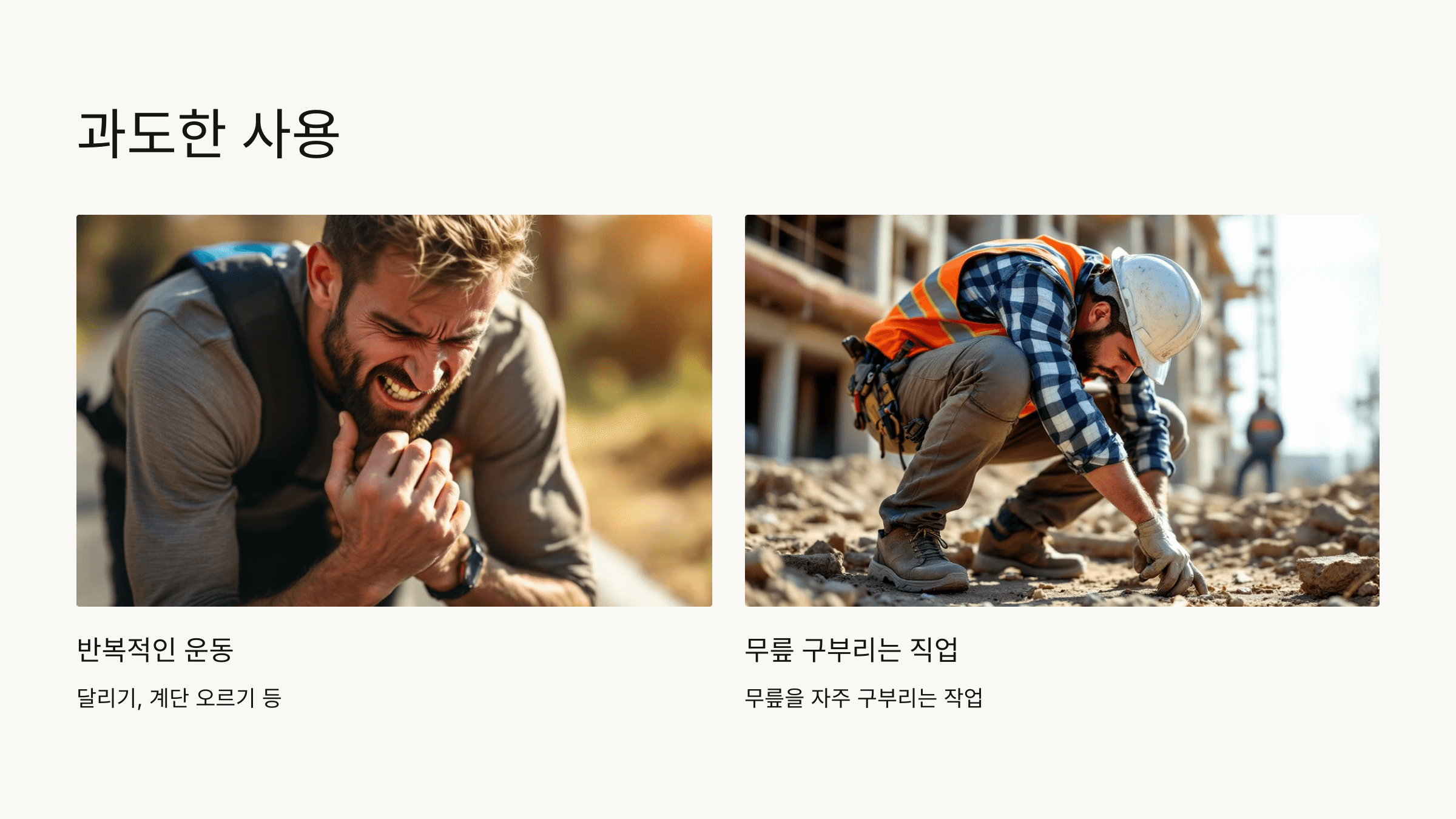 무릎 연골과 관련된 사진입니다.